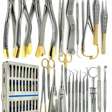 ORAL DENTAL SURGERY EXTRACTING ELEVATORS FORCEPS KIT of 26 PC