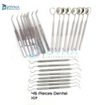 45 Instruments Basic Dental Set Mirror Explorer College pliers