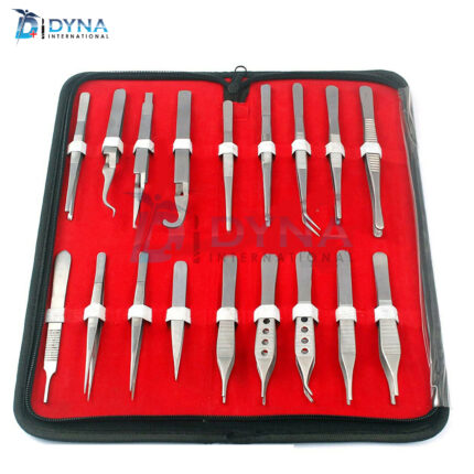 Assorted Set Of 18 Pcs Dental Instruments Tweezer & Forceps