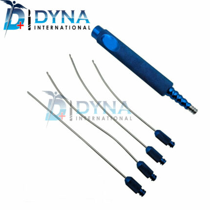 Set of 5 Luer Lock Infiltration Cannula - 4 cannulas with Reusable Handle