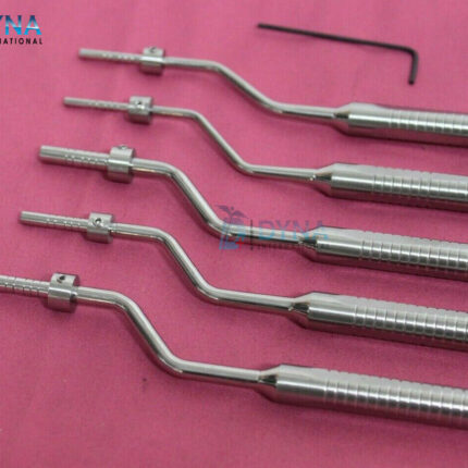 Set Of 5 Sinus Osteotomes Offset Concave tip Curved Implant Dental Instruments