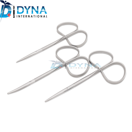 Stainless Steel curved surgical scissors with blunt tips and ribbon type handle plastic surgery instruments 
