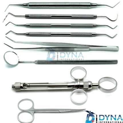 Dental Crown Prep Tray Setup Stainless Steel Instruments Set of 8